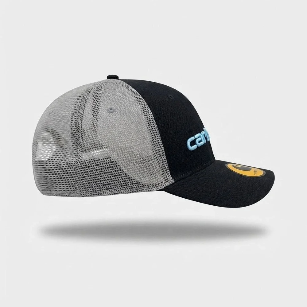Carhartt Trucker Hat Mens OS Black AH1195-M Canvas Mesh Back Logo Cap *NEW*